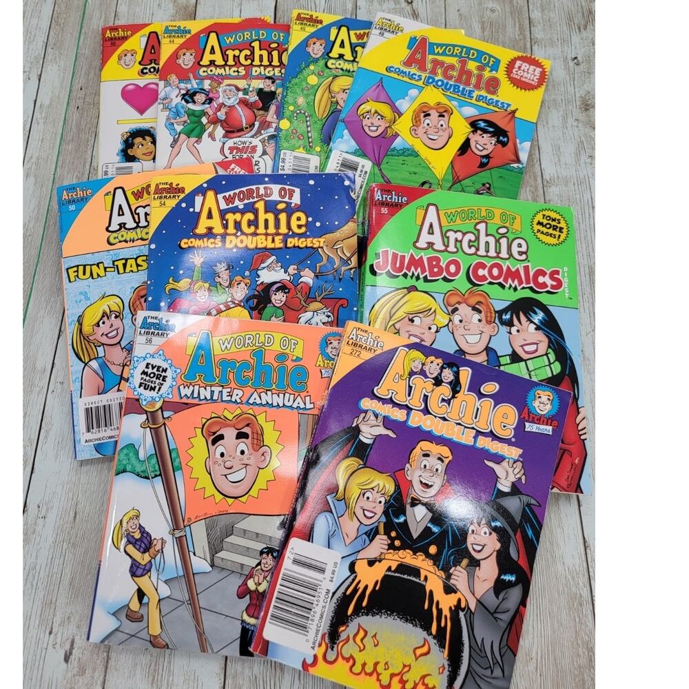 The Archie Library World Of Archie, Double Didest, Jumbo Comics Lot Of 9 Books